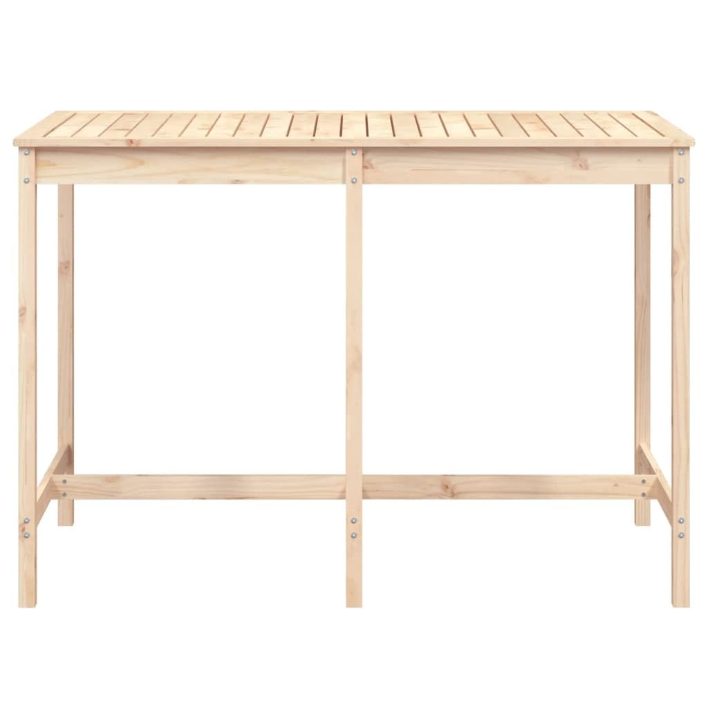 Klasyczny stół ogrodowy z litego drewna sosnowego, 159,5 x 82,5 x 110 cm, stabilna drewniana rama, wytrzymały blat stołu na napoje i przekąski, idealny na taras, do ogrodu i na balkon.