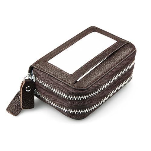 Fashionable Double-Layer Oversized Accordion Card Holder Plus Anti-Magnetic Card Holder(Coffee)