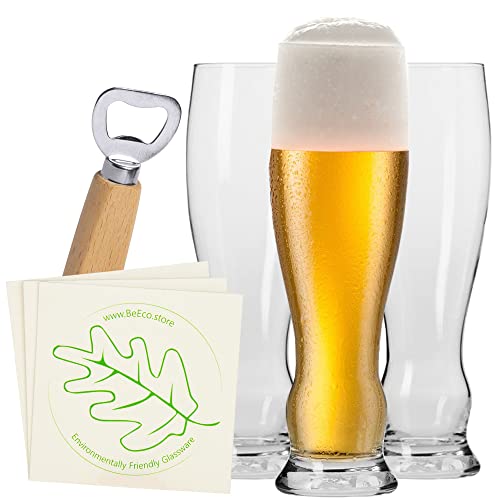 BeEco Bicchieri Birra di Grano 3 pz | Eleganti e Pratici Calici Birra...