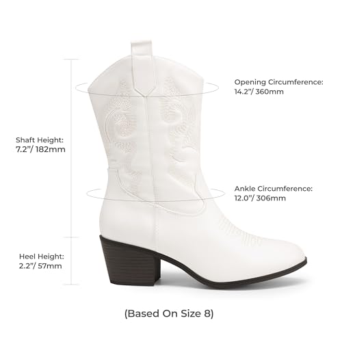 Image of DREAM PAIRS Mid Calf Cowboy Cowgirl Boots for Women
