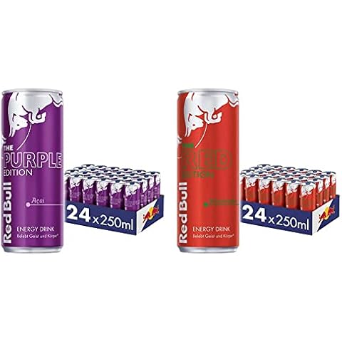 Red Bull Energy Drink Purple Edition - EINWEG & Energy Drink Red Edition - 24er Palette Dosen - Getränke mit Wassermelone-Geschmack Cover