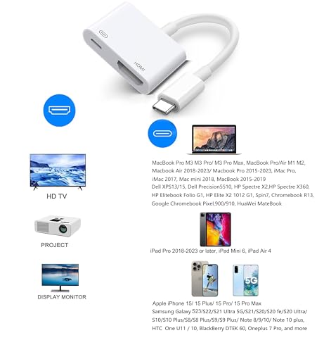 Adaptador USB C a HDMI 4K 60Hz para iPhone 16 y MacBook 7