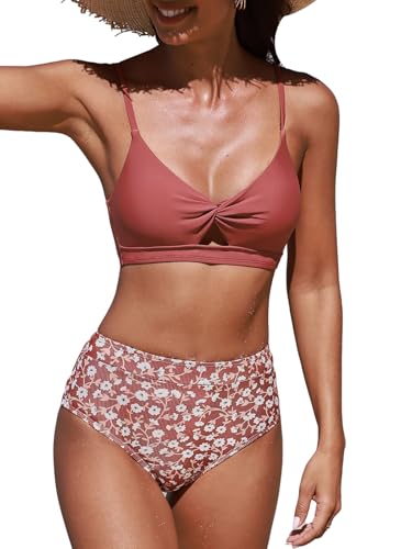 CUPSHE Damen-Bikini-Set, hohe Taille,...
