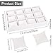 Polmart Stackable 12-Grid Jewelry Tray with Pillow, White Leatherette (2-Pack)