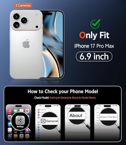 Image of NISHTECH for iPhone 17 Pro Case: Clear Magnetic Slim Fit Case Compatible with Magsafe Rugged Protective Transparent Cover (Black Magnetic)