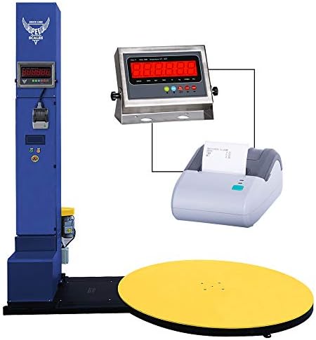 PEC Stretch Wrap Machine, Electric Pallet Wrapper with Built-in Scale and Thermal Label Printer , 5000lbs Capacity for Weighing and Wrapping