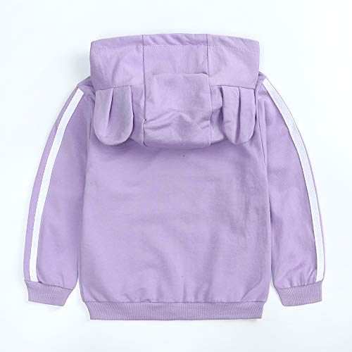 Baby Boys Girls Tracksuit Hooded Bear Ears Sweatsuit Outfit Set Long Sleeve Zipper Jacket + Sweatpants2