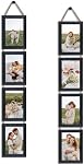 QUTREY Black 4x6 Hanging Picture Frames Set of 2, 8 Openings Collage Photo Frames for Vertical 4 by 6 inch Pictures for Wall Decor