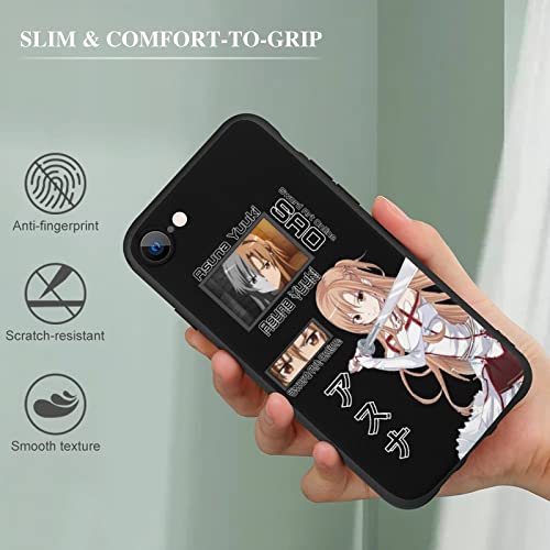 Staremeplz Ultra Thin Black Slim Shockproof Matte Tpu Silicone Back Protection Clear Cover Phone Case For Samsung Galaxy A52 5G Color08 Sword Anime Yuuki Asuna Girl Art #TOP3