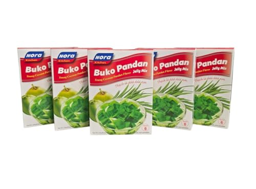 Nora Kitchen Buko Pandan Jelly Mix Young Coconut Pandan Flavor -Wt 5.9oz -(5 Boxes)