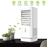 ❆【FÁCIL OPERACIÓN】: nuestro diseño intuitivo facilita que cualquiera pueda operar este aire acondicionado portátil. Pantalla LED y botón de selección de modo simple. Este ventilador de aire acondicionado portátil se puede usar como ventilador de enfriamiento de aire de mesa agregando agua helada al tanque, para que pueda sentir más enfriamiento y viento fresco. disfruta tu verano húmedo y fresco.