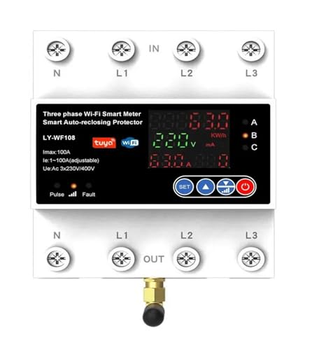 Compteur intelligent 4P 100A avec minuterie et protecteur de sous-tension