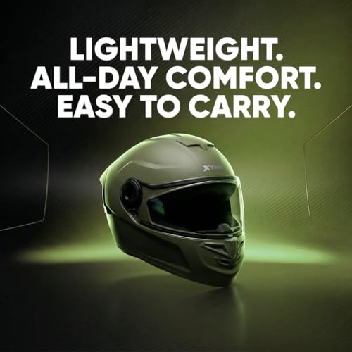Image of Xtrac Arc Full Face Helmet - ISI Certified Bike Helmet for Men & Women | High-Impact ABS Shell | Clear Scratch-Resistant Visor | Comfortable Inner Padding | Secure Chin Strap for Safe Riding