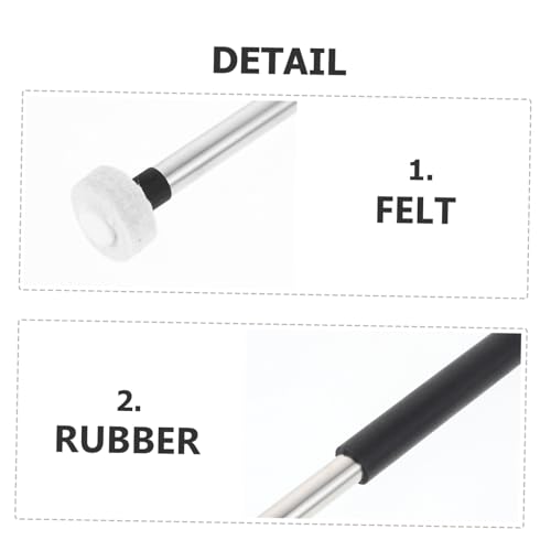 Abaodam 2 piezas de baquetas portátiles: mango metálico y cabeza de fieltro, accesorios ligeros para batería y percusión, para niños, niñas y adultos, ideales para tongue drum miniatura 3