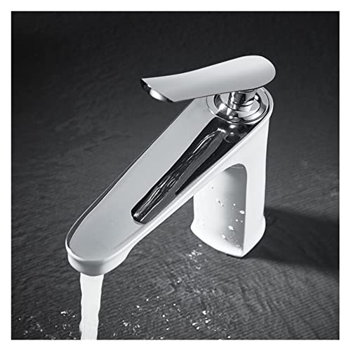Robinet de lavabo design unique doré et chrome pour rénovation de salle de bain