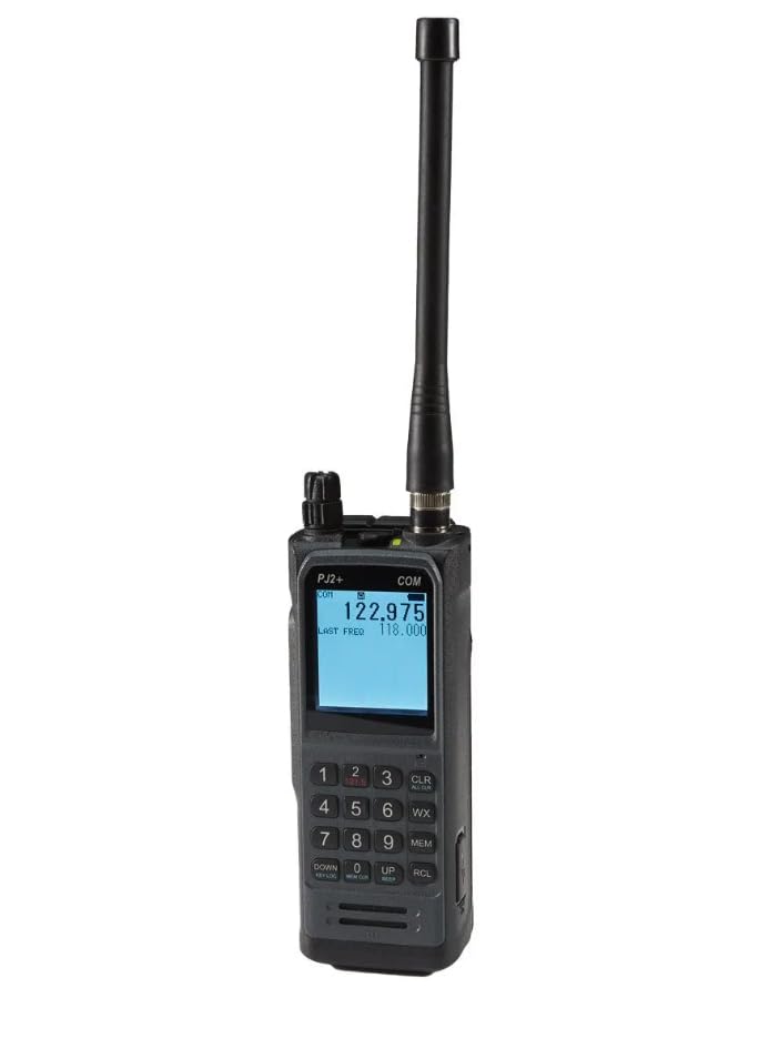 Sportys PJ2 COM Aviation Handheld Radio with Easy-to-Read Oversized Screen