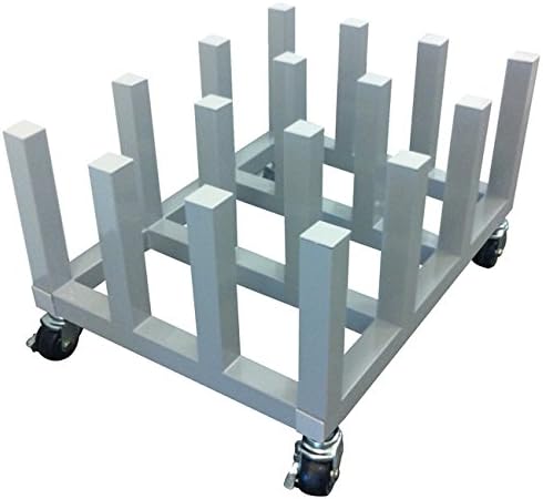 Heavy Duty Media Cart Vinyl Rack- 16 Roll Capacity for Mobile Storage