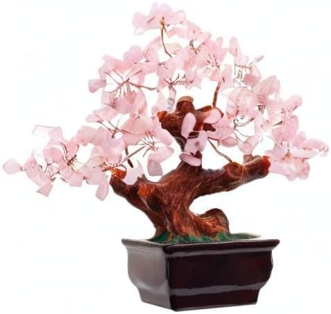 Parma77 Feng Shui Natural Rose Pink Quartz Crystal Money Tree, Healing Crystal Trees Bonsai Style Decoration for Wealth and Luck for Home Decor, Gifts for Women - Image 9