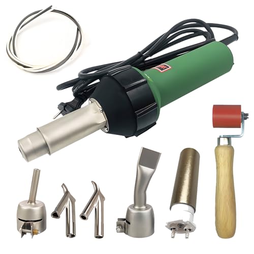 1600 w Soldador de plástico de enfriamiento automático Inteligente, Pistola de Soldadura de Aire Caliente para Soldador de geomembrana hdpe para foof tpo con Boquilla de Soldadura Plana y Rodillos