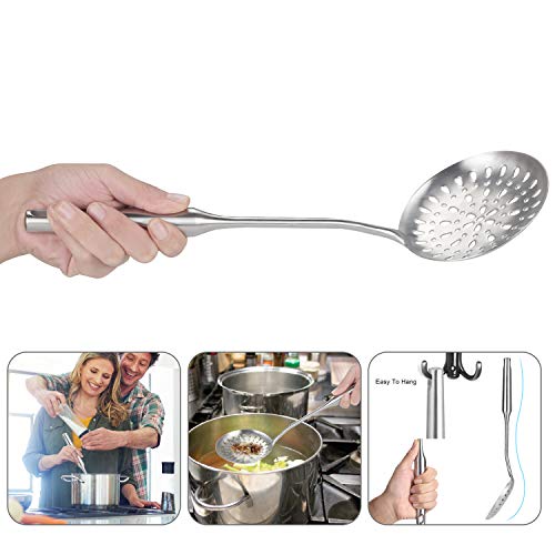 GreatBBA Skimmer Spoon - Stainless Steel Skimmers Slotted Spoon for Straining Fry Cooking - Chinese Wok Hot Pots Soup Mesh Strainer Spider Scoop