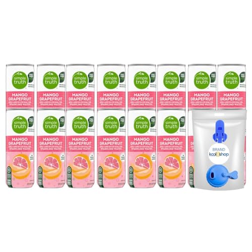Simple Truth Mango Grapefruit Sparkling Seltzer Water 12 fl oz Aluminum Can 16 Pack + 1 Reusable Can Kit by KOOL8SHOP Infinite Deals