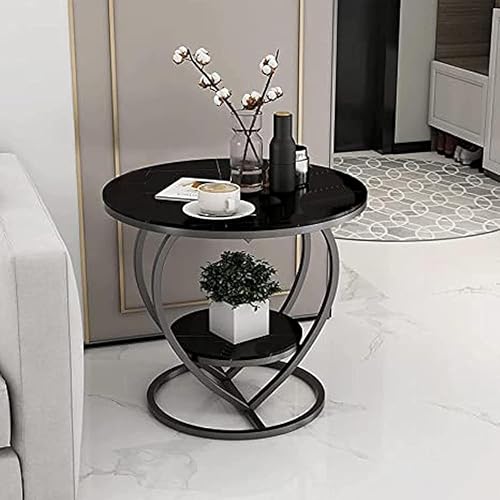 Image of Contemporary Nightstand End Table, Love for End Tables Little Coffee Table Side Table Sofa Corner Table Round Table Bedside Table Bedroom Side Tables in The Living Room (Black)