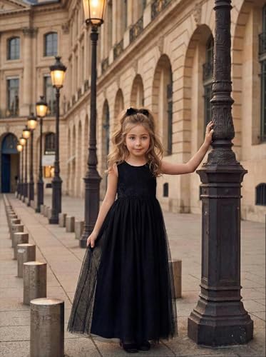 Image of Topmaker Flower Girl Dress for Toddler Baby Girls,Lace Tulle Dress for Wedding,Birthday Party,Photoshoot,Special Occasion