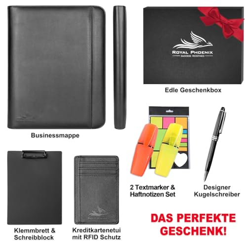Classeur en cuir synthétique de qualité Hawk A4 porte-documents zippé - 6
