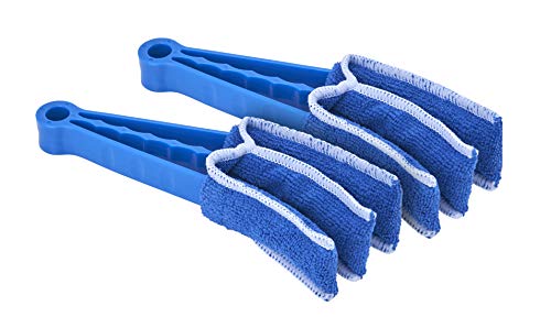Blind Cleaner Duster Tool, Fan Blade Cleaner, Air Duct Cleaning Tools, Blue Window Blinds Cleaner with Microfiber Sleeve for Fans, Window Blinds, Vents, Shutters…(2 Pack -Superio)