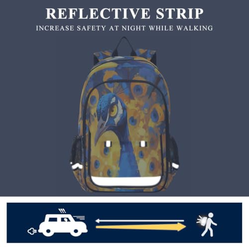 Sac à dos scolaire paon enfants adolescents bagage de voyage léger