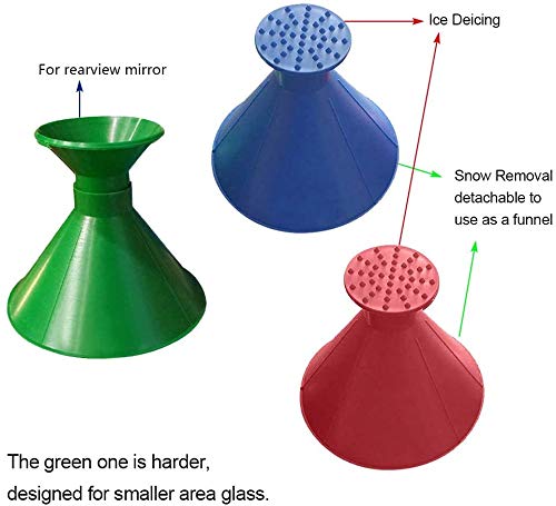 Ciao Life Ice Scraper Magic Funnel Round Windshield Ice Scrapers, Magic Car Cone-Shaped Snow Removal Tool
