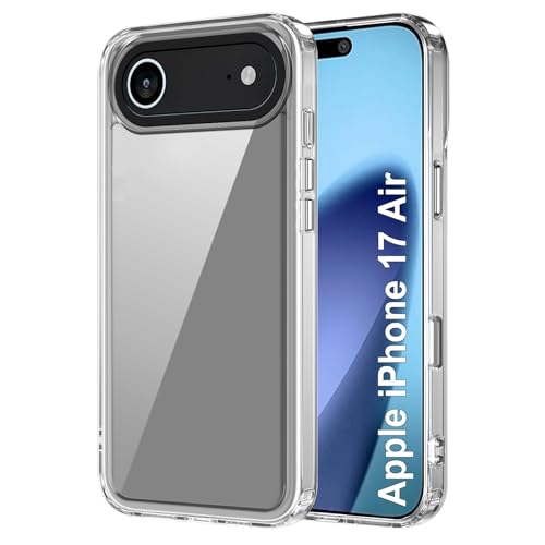 Image of amazon basics Back Case Cover for iPhone 17 Air | Compatible for iPhone 17 Air Back Cover | Case Cover with Camera Protection | (TPU + PC | Transparent)