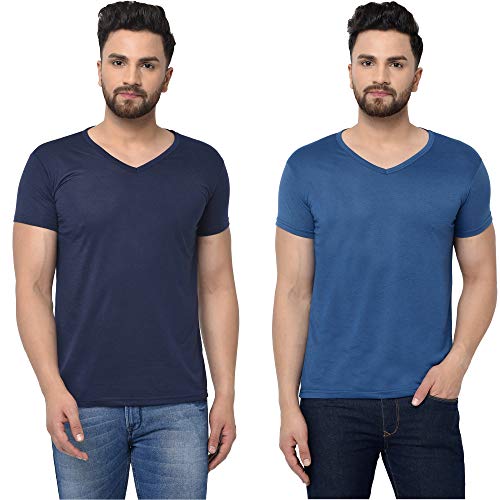 Image of JANGOBOY Men's V-Neck Cotton T-Shirt (Pack of 2)