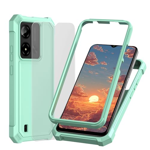 Ailiber for Cloud Stratus C8 Prime Case with Screen Protector Dual Layer Protection Shockproof Corners TPU Bumper Military Grade Rugged Silicone Cell Phone Cover-Mint Green