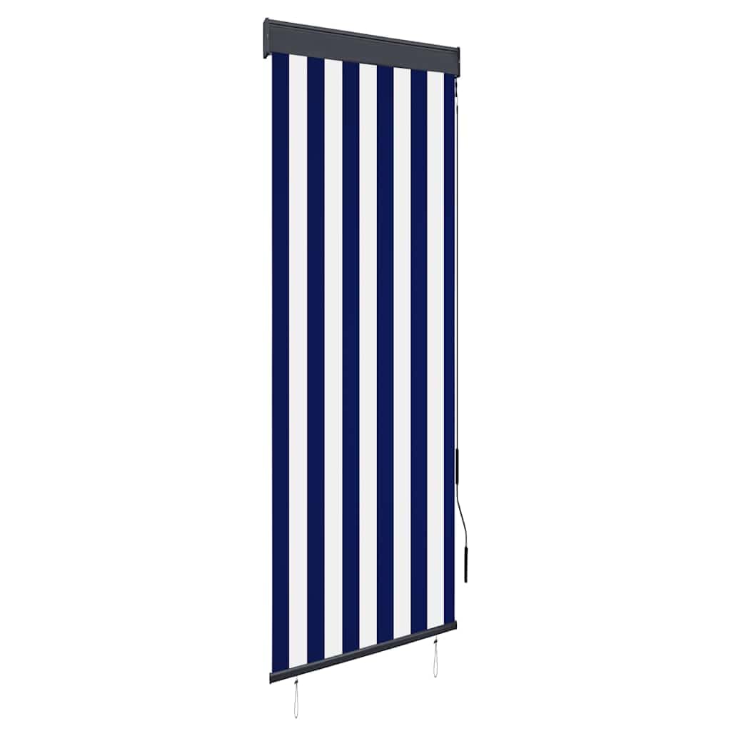 Outdoor Roller Blind 60x250 cm Blue and White exterior roller shade for your balcony, garden, patio or terrace