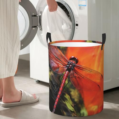 Panier à linge libellule rouge M pliable et imperméable pour rangement - 8