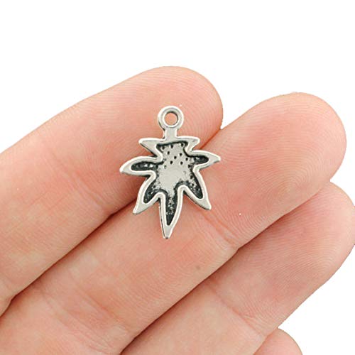 Bohemian Findings BULK 50 Weed Leaf Charms Antique Silver Tone Marijuana - SC1070 2 Bohemian Findings BULK 50 Weed Leaf Charms Antique Silver Tone Marijuana - SC1070 - Image 3