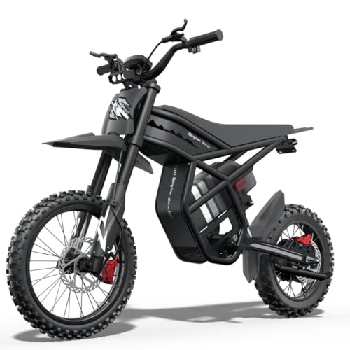 Image of Riding'times Electric Dirt Bike for Teens Adults 40MPH, 60V 25AH Electric Motorcycle with 14 inch /12 inch Fat Tire Ebike, 3000W Dual Hydraulic Brakes Mountain Off-Road Ebike for Ages 13+