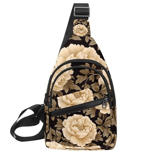 Mochila cruzada floral ideal para viajes urbanos, senderismo de montaña y caminatas