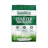 GreenView Solutions Starter Fertilizer – Ideal Lawn Fertilizer for Newly seeded lawns and Bare Spots - Feeding Your Lawn for up to 8 Weeks - 16 lb. Bag - Covers 5,000 sq. ft.