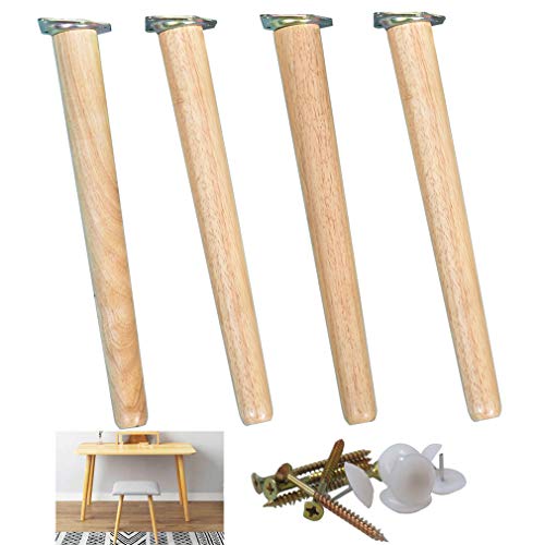 Patas de Muebles de Madera Maciza,Pata de Mesa Repuesto de Haya,Pies de Sofá Cónicas Inclinables,para Muebles,Sofás,Bancos,Sillas,Escritorios,Mesa de Comedor,Armarios,4pcs(45cm/17.7in)