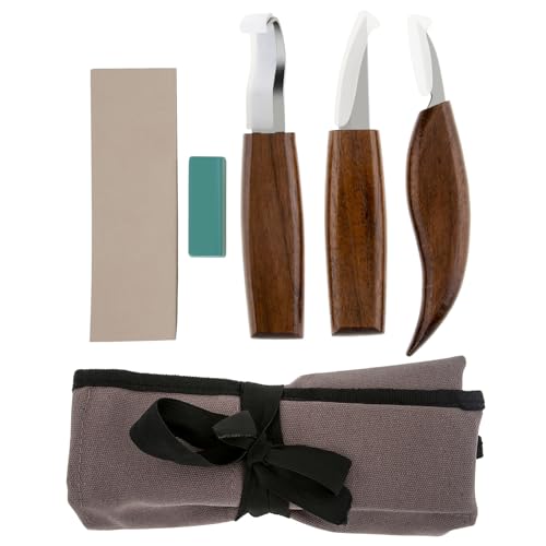 Omninmo Wood Carving Tools, Wood Detail Knife Chip Knife Hook Knife Wood Whittling Kit for Beginners Woodworking
