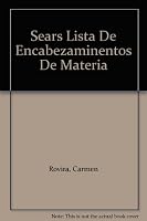 Sears Lista De Encabezaminentos De Materia 0824207041 Book Cover