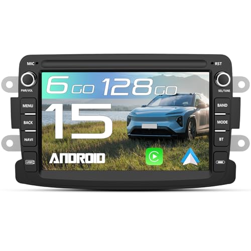 AWESAFE Autoradio Android 15 [6Go+128Go] pour Renault Dacia Duster Sandero Captur Lodgy Symbol...