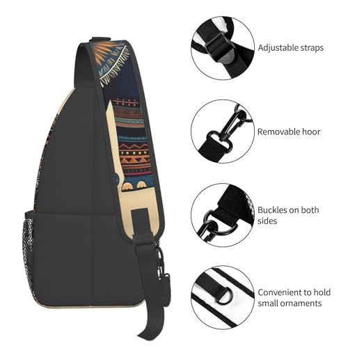 Mochila Crossbody Aztec Elephant Slim Ligera Negra miniatura 5