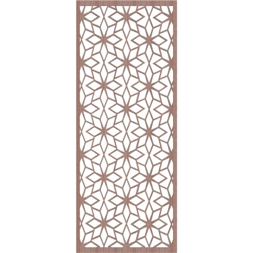 Image of 19 3 /8 inchW x 49 3 /8 inchH x 3 /8 inchT Lake Decorative Fretwork Wood Wall Panels, Walnut