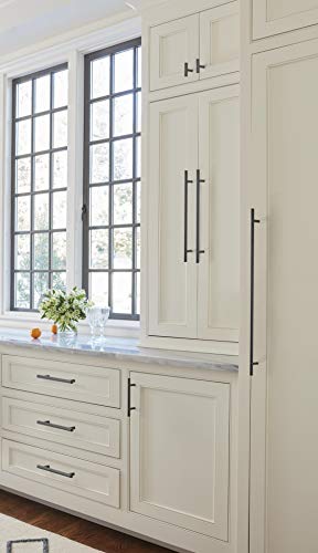 Image of Amerock 10 Pack 3-3 /4 inch Bar Pulls Black Bronze Drawer Pull | 3-3 /4 inch (96mm) Center-to-Center Mounting Distance and 6-1 /8 inches Overall Length, Durable Carbon Steel Cabinet Hardware