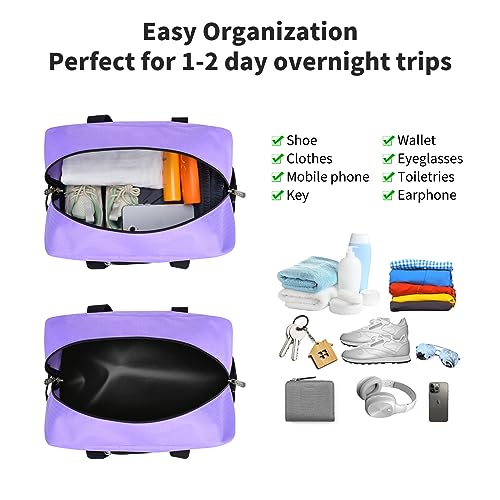 Image of Apenze Small Gym Bag 14 inch lightweight Carry On Mini Duffel Bag for Travel Sport - Purple