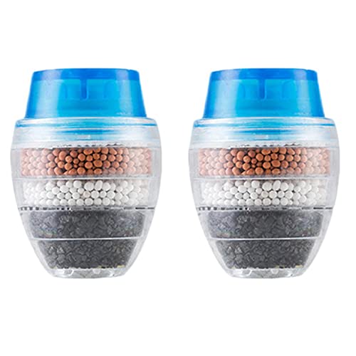 Bloepum 4Pcs Kitchen Home Carbon Faucet Mini Tap Water Clean Filter Purifier Filtration Carbon Water Filter Blue