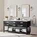 QueenFun Gold Bathroom Mirror, 24x36 Brushed Gold Bathroom Mirror Beveled Edge, Gold Framed Rectangle Bathroom Vanity Mirror, Anti-Rust Brushed Brass Metal Frame Wall Mirror Vertical/Horizontal